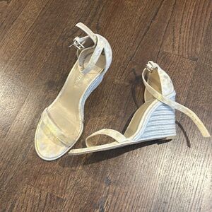 Stuart Weitzman Gold Espadrille Wedge